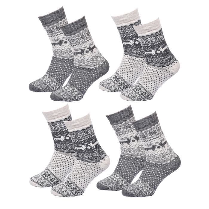 Chaussettes Femme WINTER SOCKS Hiver Pack de 4 Paires 0832 LAINE BOUCLETTE
