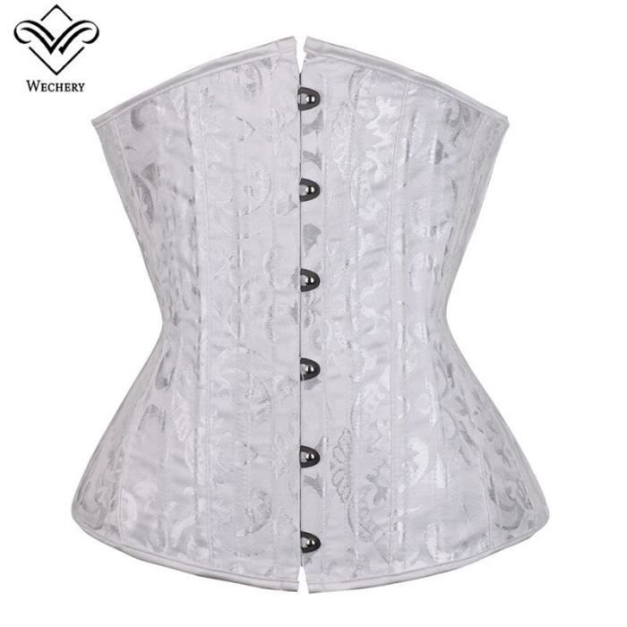 Corset à Volants MW-Design Blanc & Noir - Taille 44, Bonnet C, Pour Poitrine Pleine - Neuf Avec étiquettes