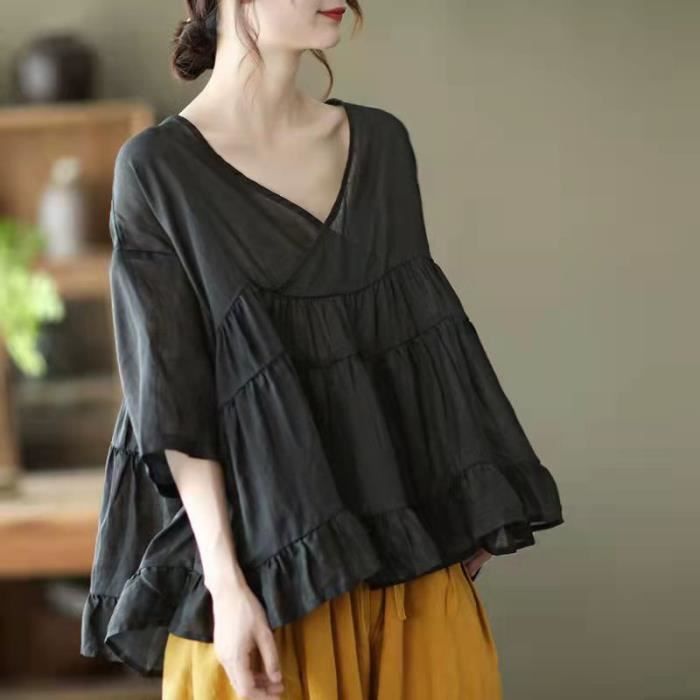 Robe Chemise Boutonnée Pour Femme Décontracté Ample Col Rabattu Robes à