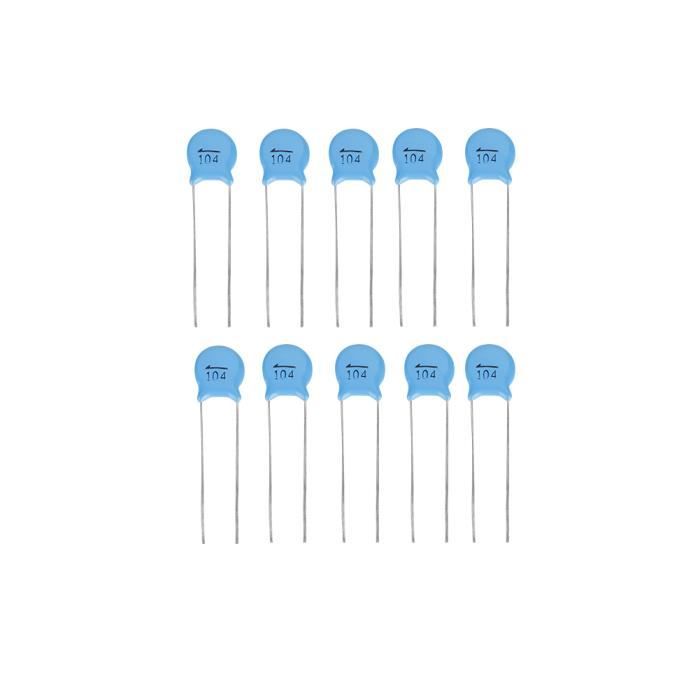 Lot 10x condensateur céramique 50V 0,1uF type 104 Monolithic Ceramic Capacitor e Lot 10x condensateur céramique 50V 0,1uF type 104 Monolithic Ceramic Capacitor e