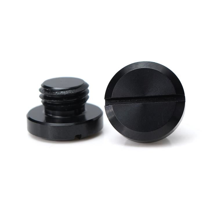 Bouchons Obturateurs Pour Trous De Rétroviseur Moto - 2 Pièces M10x1.25 Sens Horaire - Aluminium CNC Noir