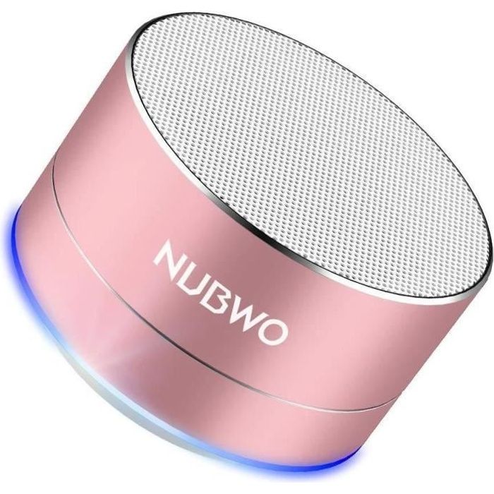 NUBWO A2 Enceinte Bluetooth Mini Portable de Voyage Noir Enceinte sans Fil avec des Basses Enforcées et des Appels en Mains Libres iPad Fonctionne avec iPhone Enceinte Bluetooth Samsung 