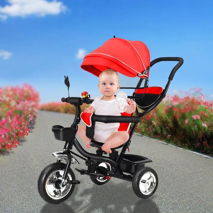 Tricycle Enfant Évolutif OHMG Rouge 3 Roues 12 mois à 5 ans Cdiscount Jeux Jouets