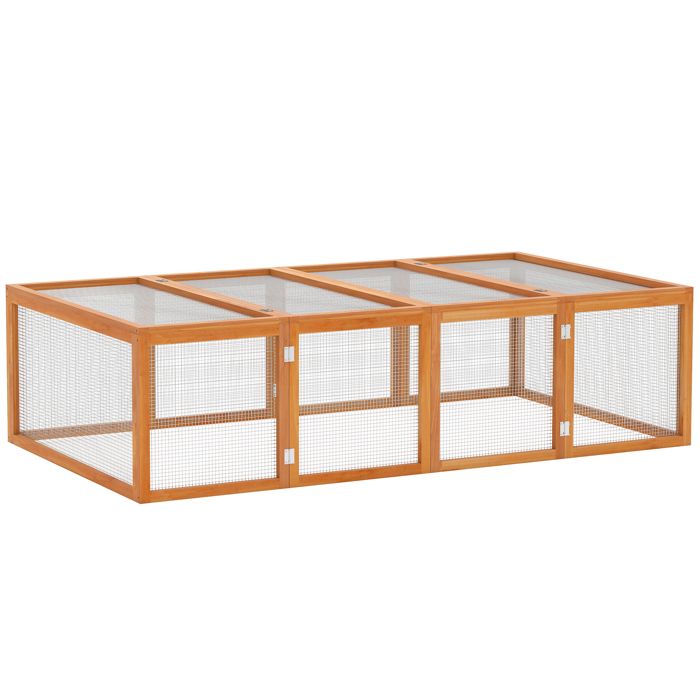 Clapier cage &agrave; lapins ext&eacute;rieur int&eacute;rieur pliable 2 portes sup&eacute;rieures pin