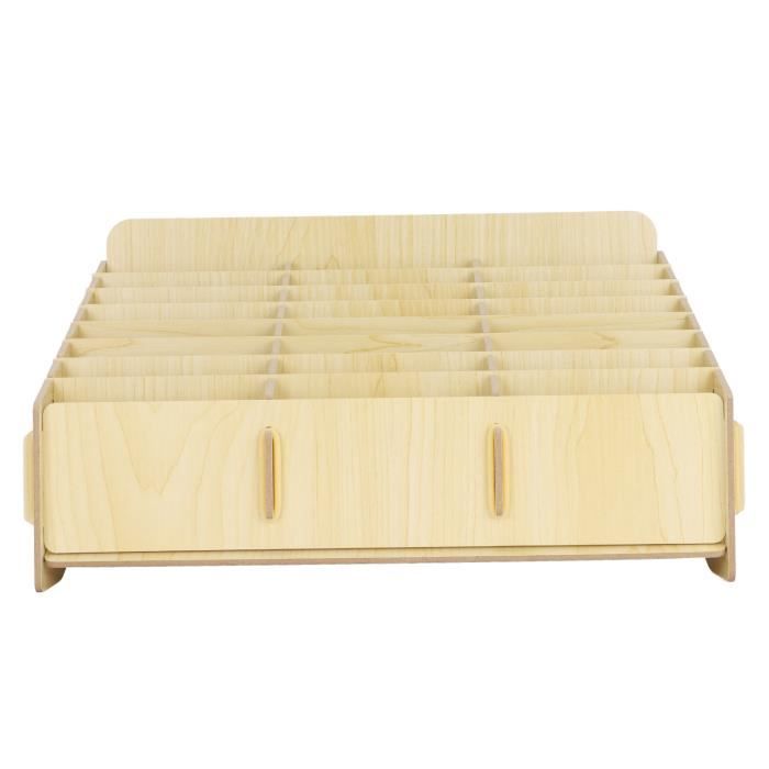 Boîte Rangement Téléphone Portable En Bois - Plusieurs Compartiments - Organiseur Bureau, Salle De Classe, Maison - 2