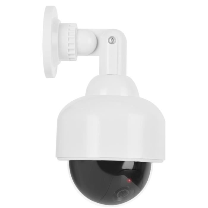 Caméra De Surveillance Factice Kwmobile Avec LED - Dôme Blanc - Effet Dissuasif Antivol - Alimentation Piles