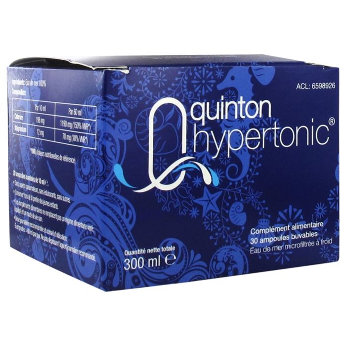 Quinton Hypertonic buvable 30 ampoules Achat / Vente soin oligo