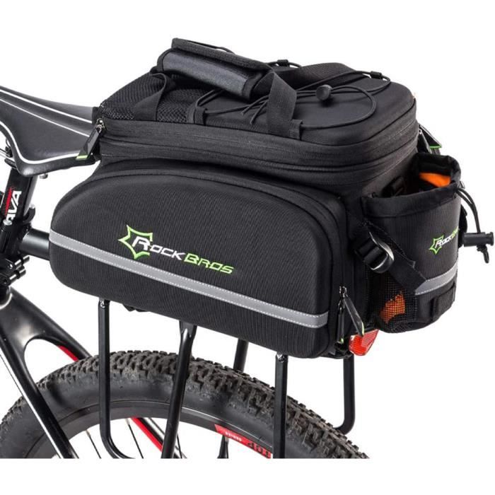 Sacoche Vélo Porte-Bagage Arrière ROCKBROS - Extensible, Imperméable, Pratique et Confortable - Noir
