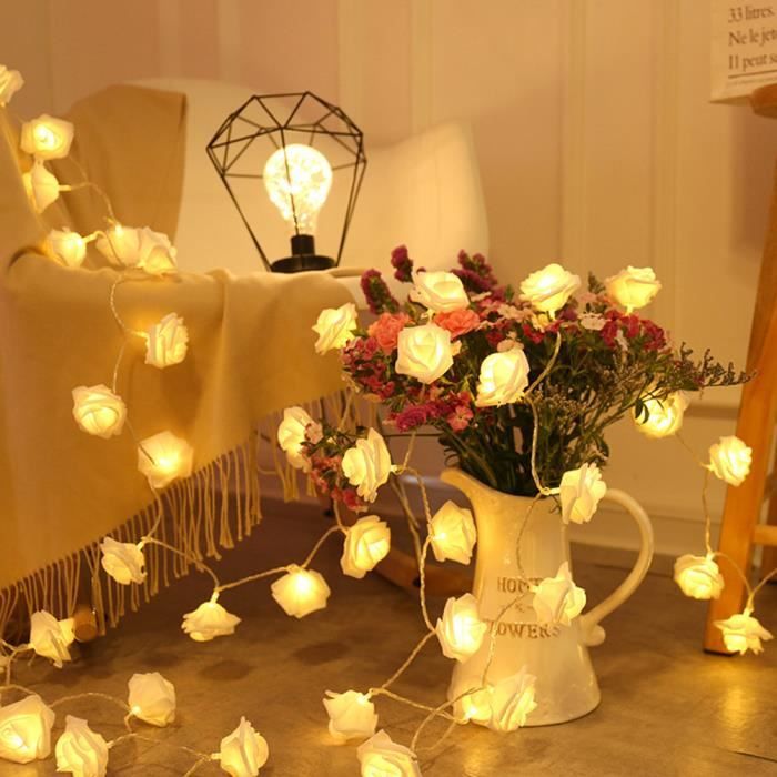 LED Guirlande Lumineuse à Pile Décor Romantique pour Sapin de Noël Mariage Fête