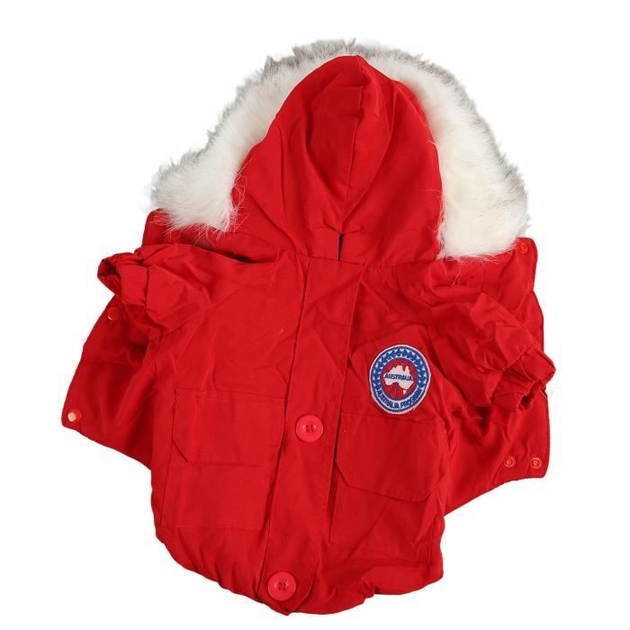 Comparer les prix de veste d’hiver à capuche pour chien Manteaux d’hiver à capuche pour chien animalerie jupe Rouge M pour 150-155cm