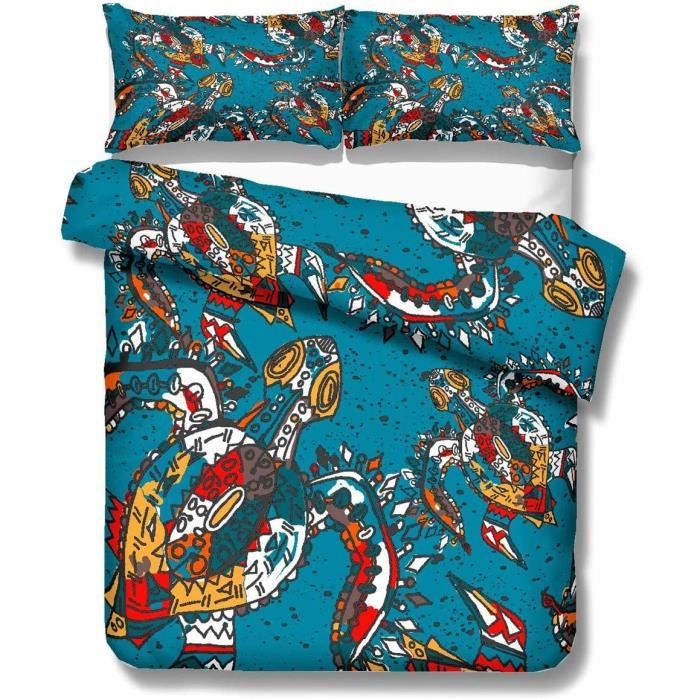 Parure De Lit Enfant 1 Personne Garcon Fille Creatif 3d Tortue Ocean Animal Monde Bleu Noir D Or Boheme Baroqulit Double 200x200 Cma Cdiscount Maison