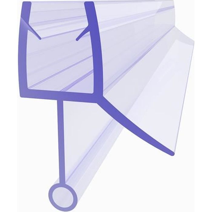 Joint de douche de seuil de porte 70 cm, en PVC pour verre pour épaisseur de verre 6 mm - 7 mm, avec déflecteur d'eau