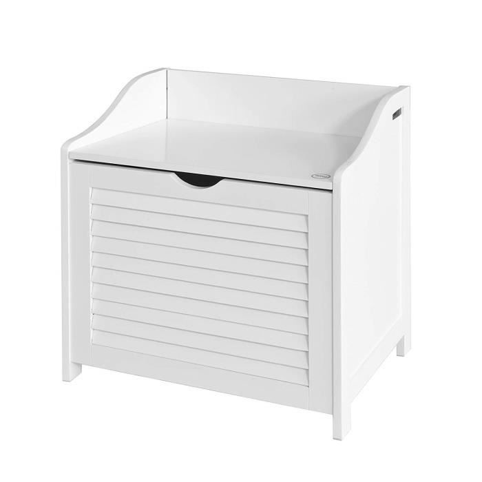 Sobuy Fsr40 W Banc De Rangement Panier A Linge Avec Sac Amovible