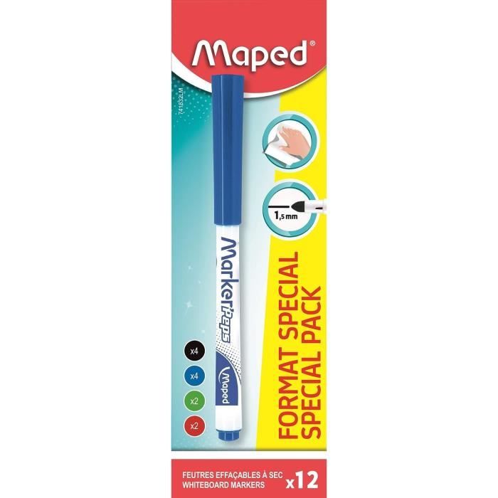 Maped Marker'Peps - Marqueur effaçable - pointe fine - noir