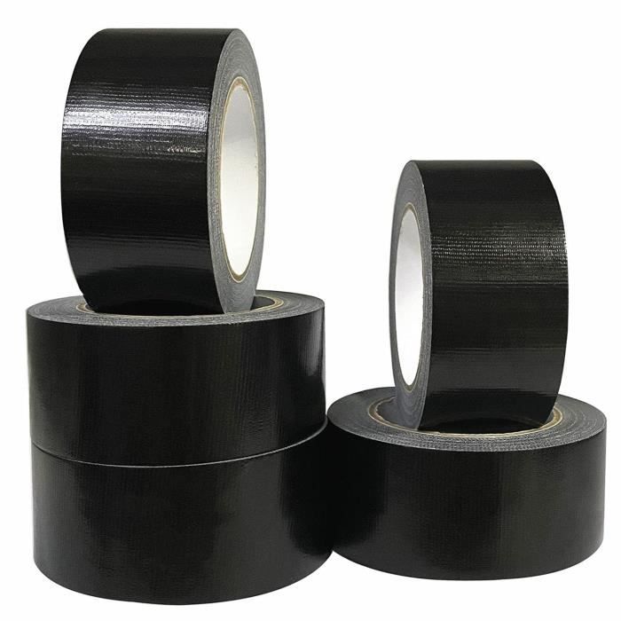 Lot De 5 Rubans Adhésifs Fins 2 Mm X 66 M - Noir, Pour Tableau Blanc, Scrapbooking, Bricolage - Sourcing Map
