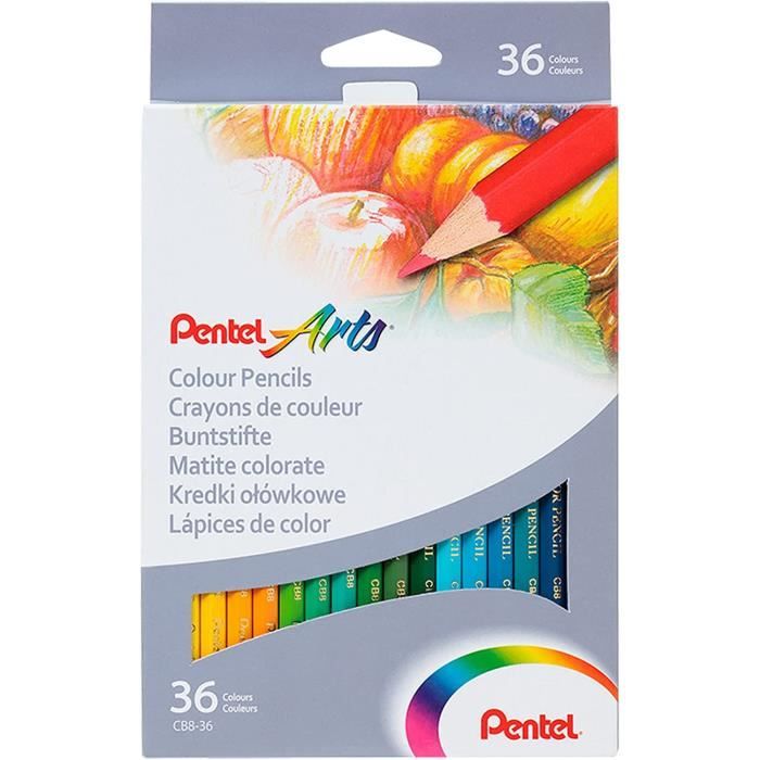 Pentel CB8 Kit 24 Crayons De Couleur Et Livre