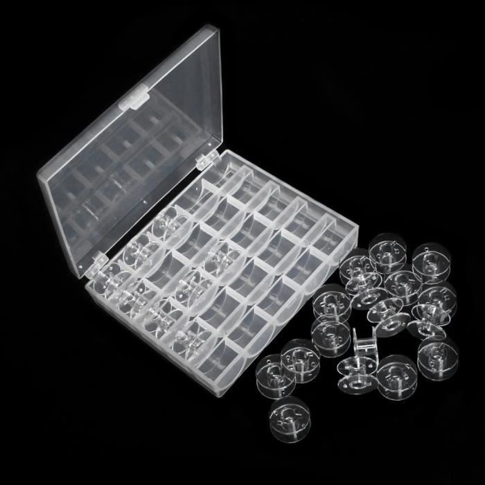 50 Bobines Plastique Pour Machine à Coudre + 2 Boîtes Rangement - Multicolores - Compatibles Brother, Singer, Janome... - 1
