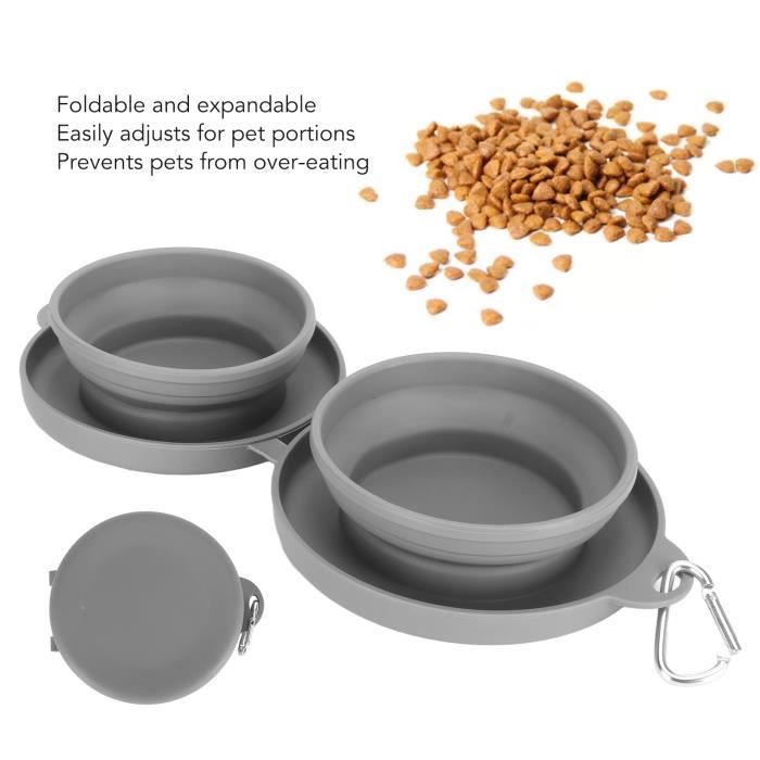 Comparer les prix de Bols pliables pour chien Gamelles pliables pour chien en silicone de qualité alimentaire BPA 2 en 1 animalerie produits - SURENHAP