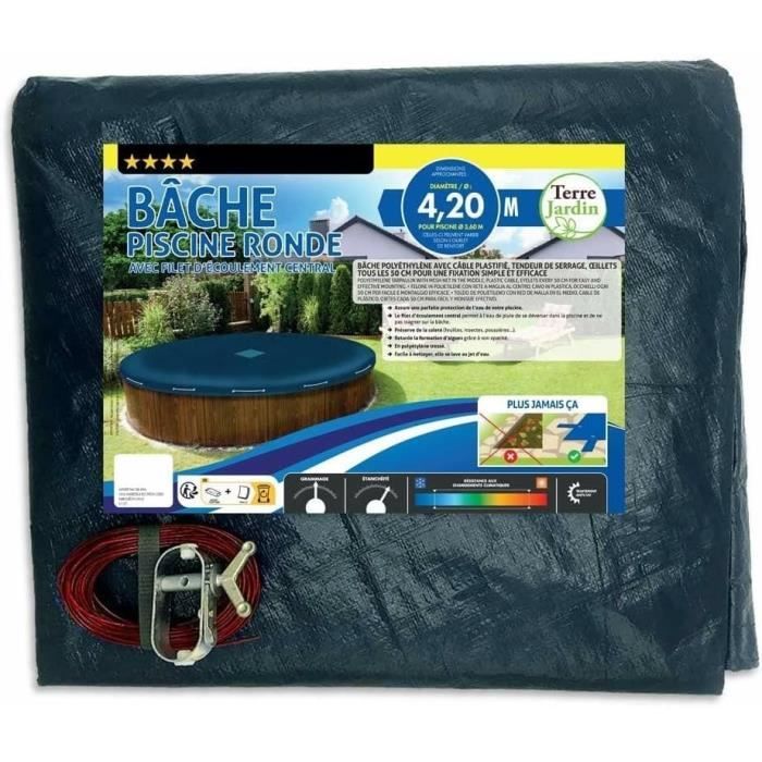 Bâche De Piscine Ronde Pour Piscine Hors-Sol - Étanche À La Poussière Et À La Pluie - Avec