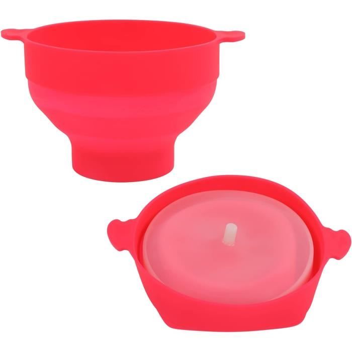 Bol à Pop-corn En Lot De 10 Micro-ondes Four Bol En Silicone Couvercle Poignees Sans Huile Pliable Bleu 90744467