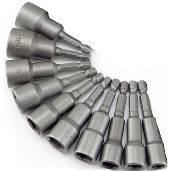 HATANSE 14 Pièces Douille Visseuse a Choc 6-19mm Douille Hexagonale