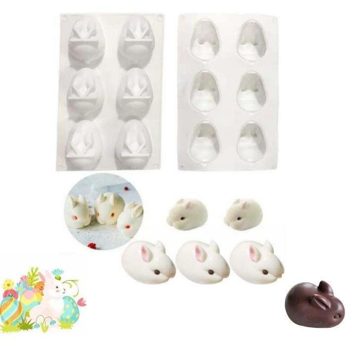 Lot De 3 Moules En Silicone Pour Pâques, Lapins De Pâques