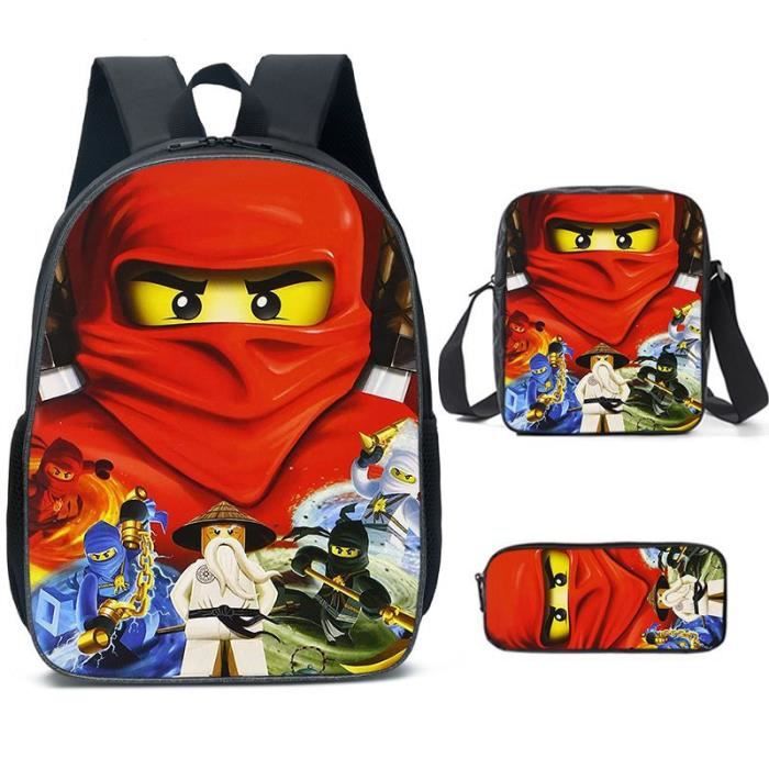 Ninjago Sac a dos pour enfants garcons et filles 3 pieces sac a dos avec boite a Lunch et trousse a crayons Cdiscount Bagagerie Maroquinerie
