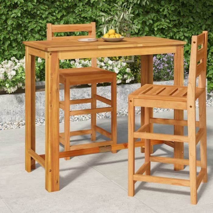 Top Table dextérieur JILI - Table de bar de jardin 120x60x105 cm Bois dacacia solide184 Kg