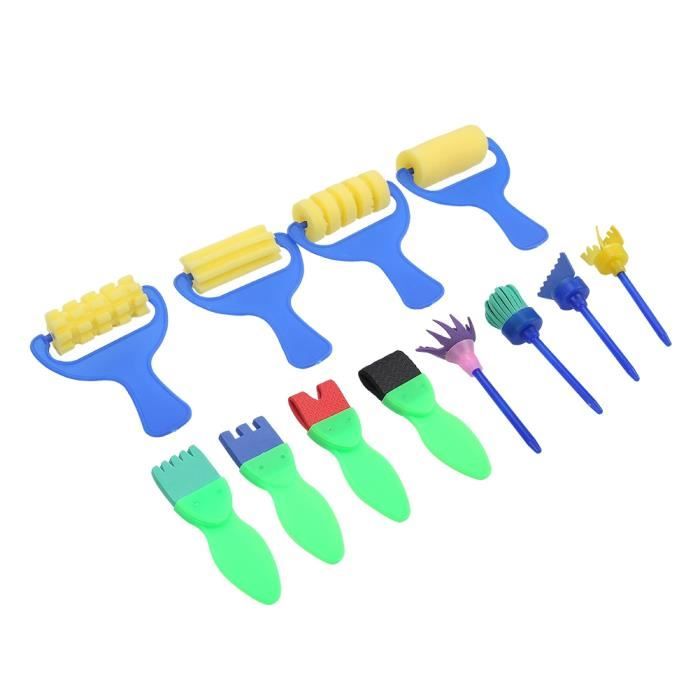 Kit 31 Pinceaux Et Tampons éponge Pour Enfants - Formes Variées, Lavables, Stimulation Créativité Peinture