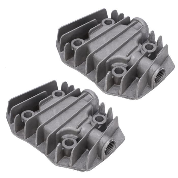 Culasse Pour Compresseur D'air - Fonte Aluminium, Filetages G1/2" Et G3/8" - Dissipation Thermique Efficace