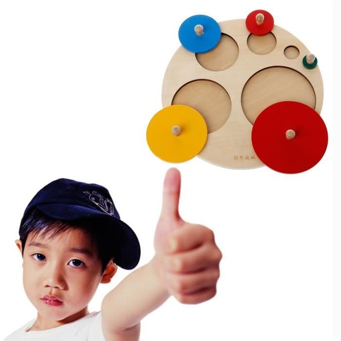 Jouet En Bois Massif Geometrique Formes Montessori Tableau De Puzzle Jeux Bebe Enfant M423 Cdiscount Jeux Jouets
