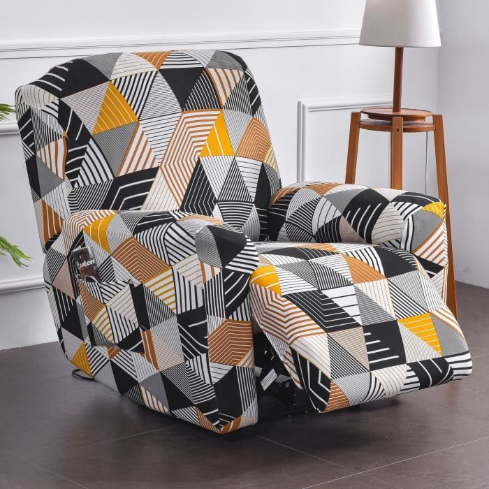 Housse de Fauteuil Relax Extensible 1 Place Housse de Fauteuil Relax Inclinable Electrique Couverture de Chaise style9
