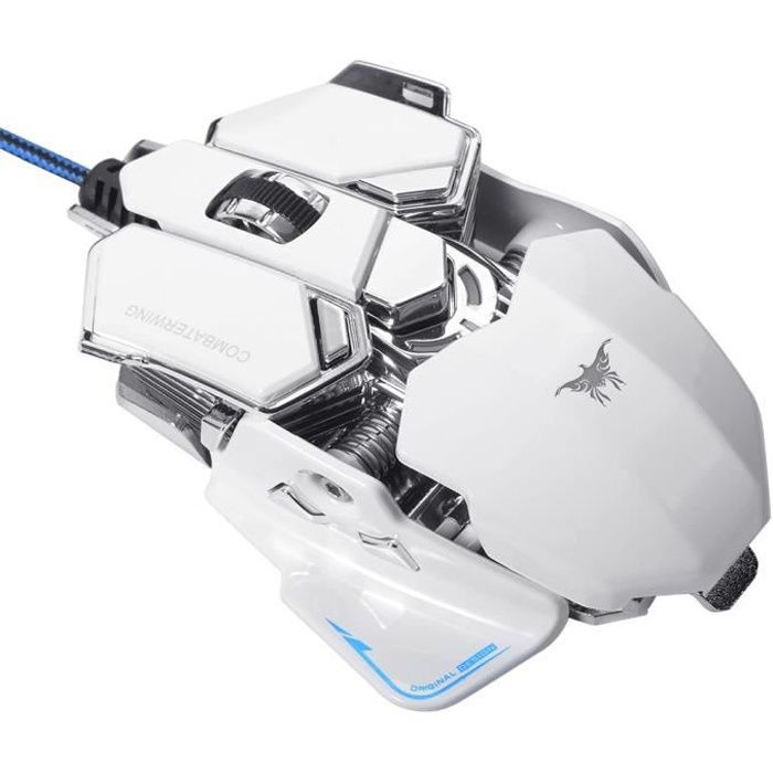 Combaterwing [ Souris Gaming ] 4800 DPI Dernière Optique USB Souris Gamer Ailes de Combattant avec 10 Programmables Boutons Souri…