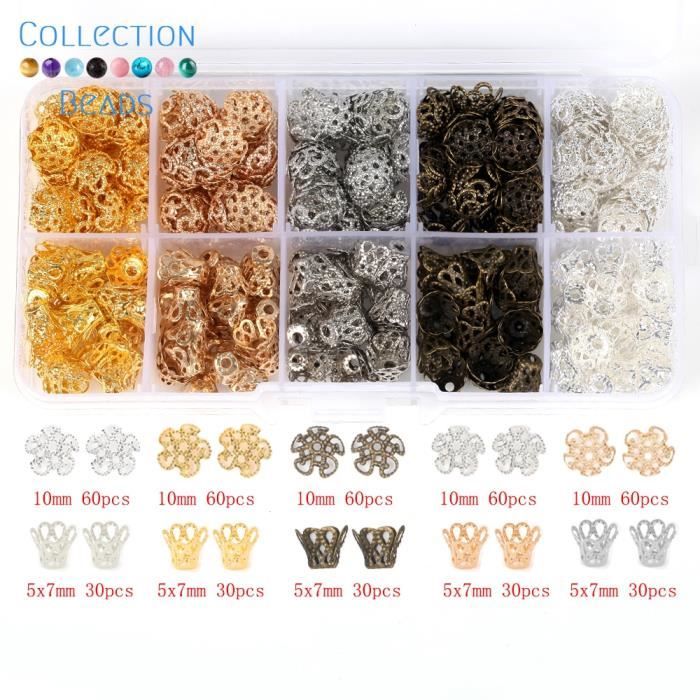 200 Bouchons De Perles Fleurs Alliage Bronze Vieilli 13x8 Mm - Pour Perles 10 Mm
