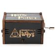 Boîte à musique à manivelle en bois mécanique Noir Harry Potter-1