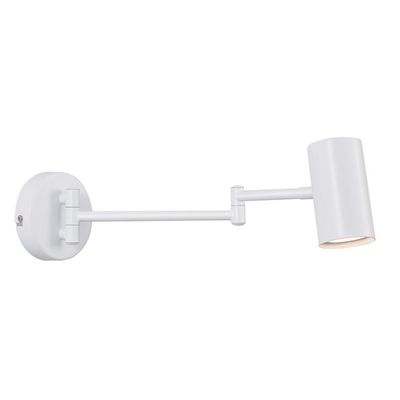 Applique Murale Intérieure 1 Spot GU10 Avec Interrupteur - Nickel - Lampe De Chevet, Lecture Ou Salon - Montage Facile