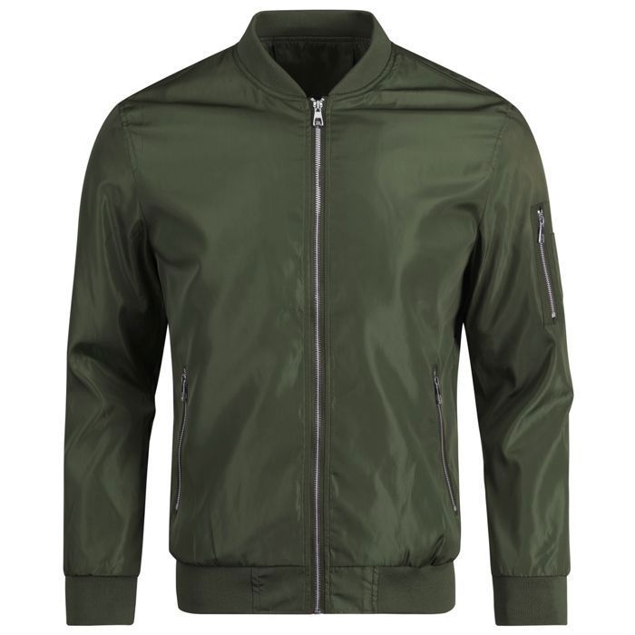 Veste Légère Homme Décontractée - 100% Polyester, Col Montant, Poches, Idéale Mi-saison - 8