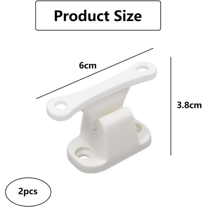 Loquet De Trappe 5,1 Cm En Plastique Blanc – Pour Camping-car, Bateau, Armoire Et Cabine – Résistant à L’eau Salée