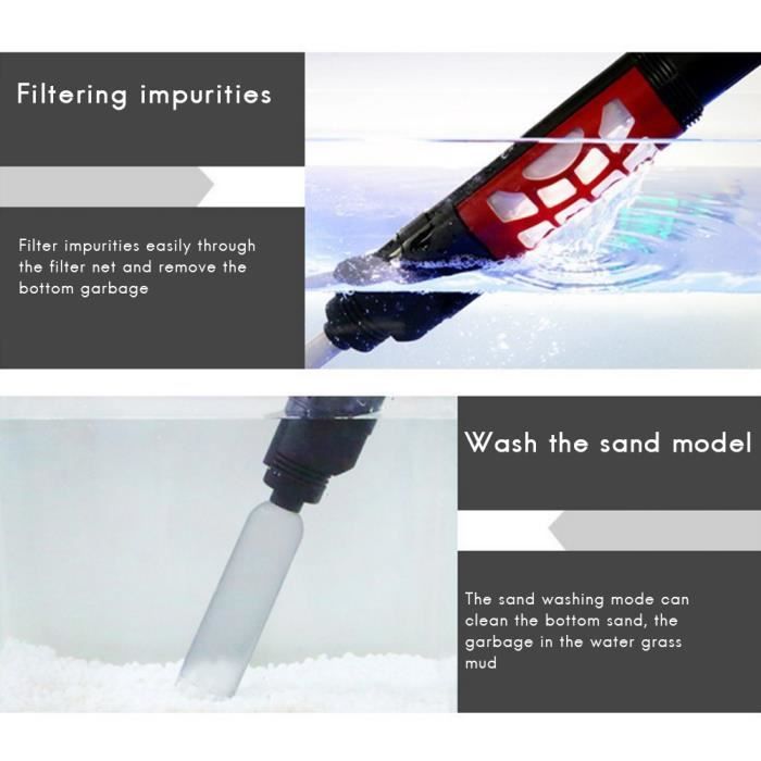 Aspirateur à Gravier Pour Aquarium, Avec Tuyau En PVC De 9,1 M, Nettoyeur De