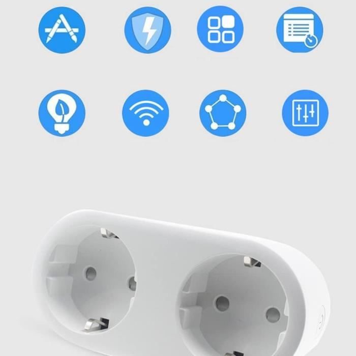 Wifi Smart Dual Socket Switch Plug Dual Socket Dual Socket Adaptateur ...