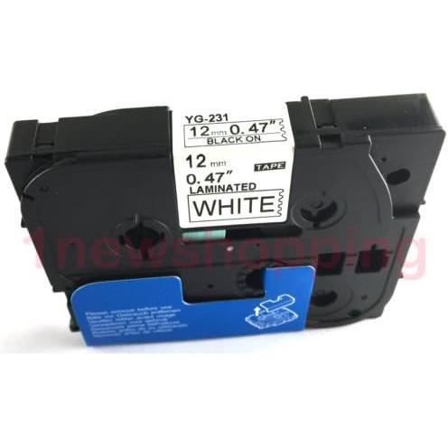 BROVACS Ruban Étiquettes Blanc Sur Noir 6 Mm – Compatible Brother P-Touch TZ-315 TZe-315 – 8 M Laminé Qualité Premium