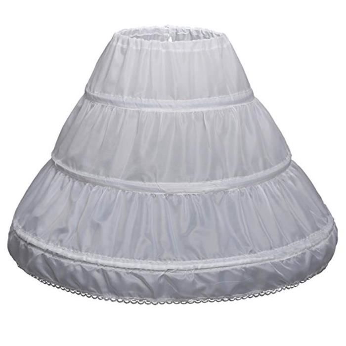 Enfants Enfant Fille 3 Cerceaux Jupon Jupe Crinoline Full Slip Flower Girlblanc Blanc Cdiscount Pret a Porter