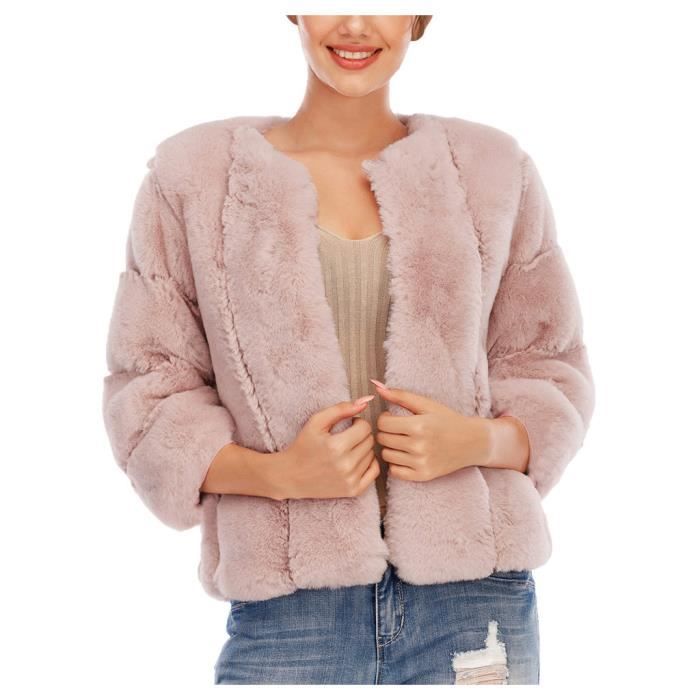 Manteau fausse fourrure grande clearance taille