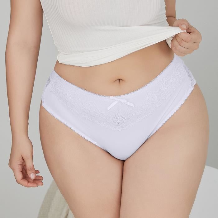 Culotte Plus la taille taille haute dentelle grande taille dames