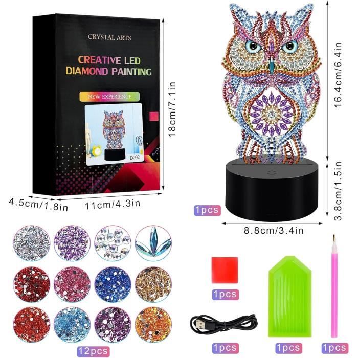Veilleuse DIY Diamond Painting Licorne | Kit Créatif Enfant Avec Télécommande, 16 Couleurs