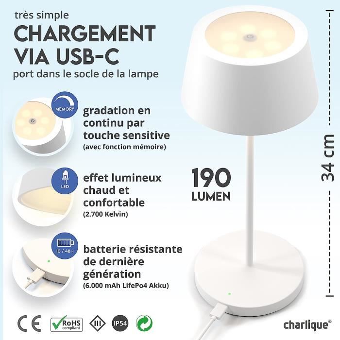 charlique® Dinner Light 2 mini - Lampe de table design en marron