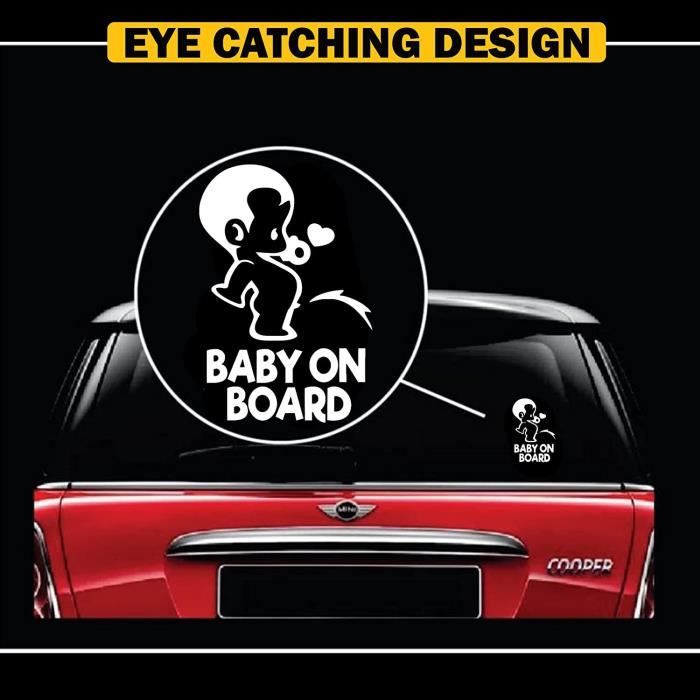 Autocollants pour bébé de voiture, panneaux de sécurité pour voiture  d'enfant, autocollants pour pare-chocs