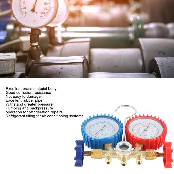 Manometre R134a Kit Manomètre AC R134A - TBEST - Jauge de Précision - Laiton Durable ...