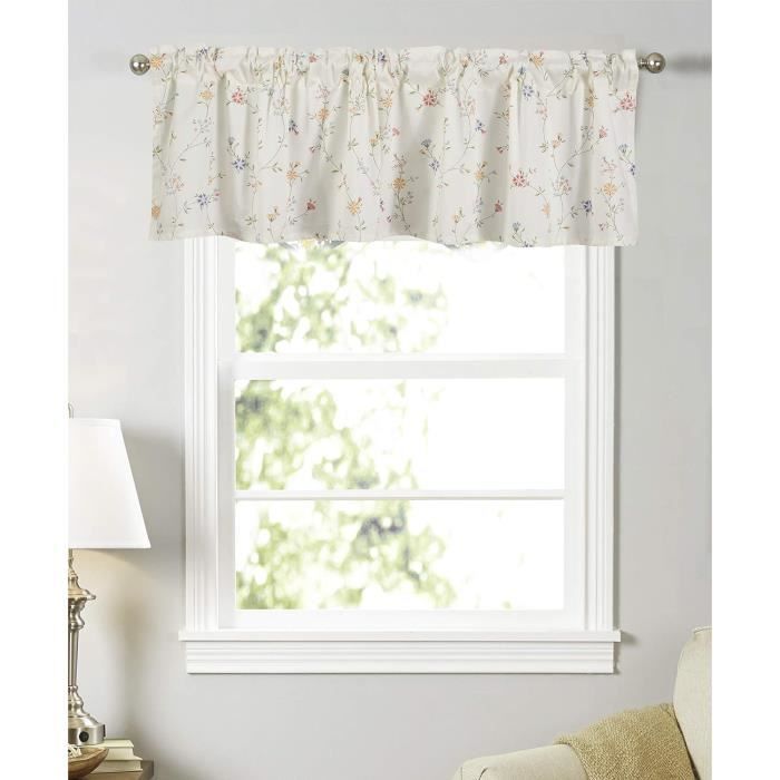 Rideau Brise-bise Vintage 135x30cm | Style Campagne Avec Perles | Pour Cuisine Ou Salon