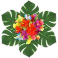 107 pièces ensemble de décoration de fête tropicale avec jupe de Table hawaïenne feuilles de palmier - Modèle: Multi  - HYPDXCB04524-2